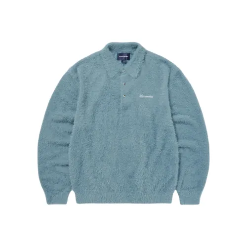 Thisisneverthat FW25 SCT Логотип Shaggy KNIT POLO Светло-синий Поло Унисекс