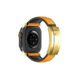 Оранжевый с золотой складной застежкой