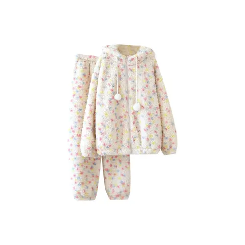 Meter Многоцветный Гороховый узор Женские Пижамные комплекты