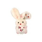 Белый фартук плюшевый с брелком в виде кролика