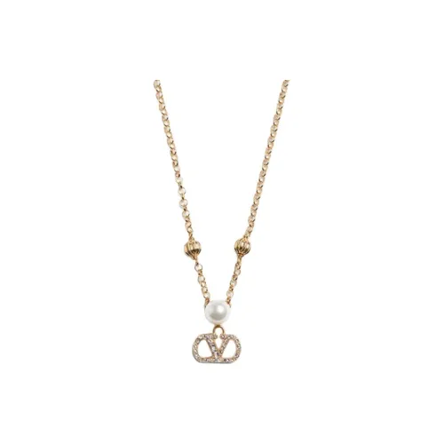Valentino Metal Necklaces Женские Золотой Custard Кристальный
