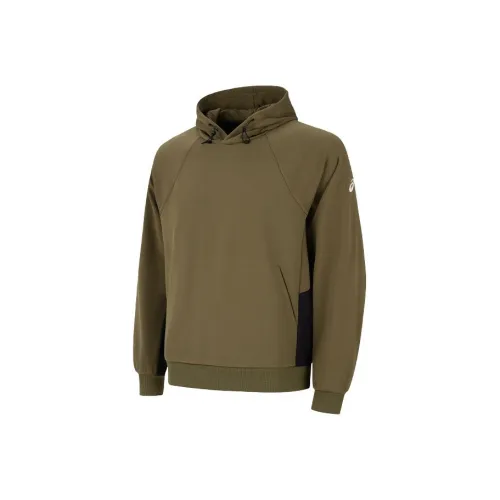 ASICS Olive Green Men's Sweatshirts ASICS Оливково-зеленые Мужские Свитшоты