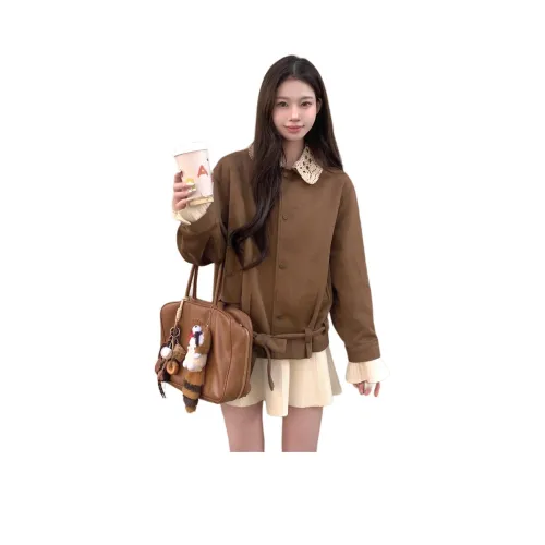 MORii Коричневый Complimentary Остров Store MORii Значок Женские Куртки