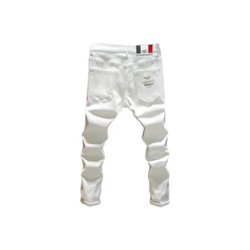 PWUE Белый Унисекс Джинсы