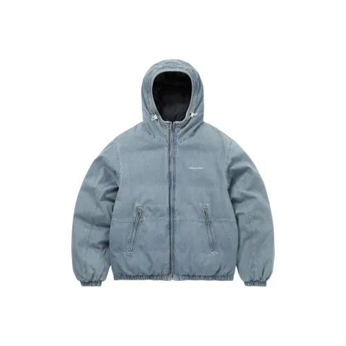 Thisisneverthat FW25 Denim Down Puffer Jacket Washed Blue Down Jacket Unisex Thisisneverthat FW25 Деним Down Puffer Куртка Выстиранный Синий Пуховик Унисекс