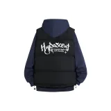 Темно-синий, синий, желтый логотип [с флисовой подкладкой] свитшот + черный с белым логотипом жилет