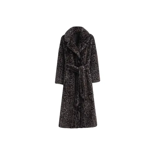 Tonlion Темный Каменный Серый Женские Меховые изделия