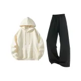 Абрикосовый топ+черные брюки