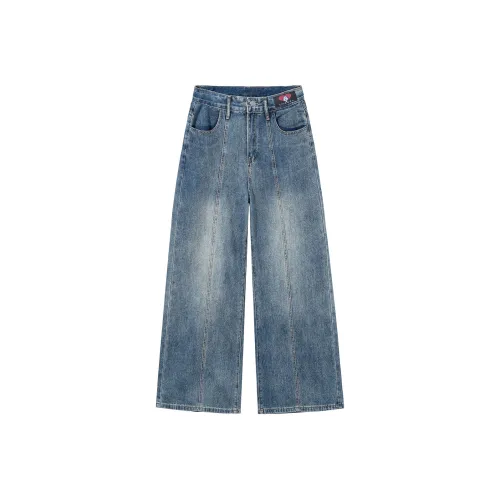 SNOOPY Темно-синие женские джинсы