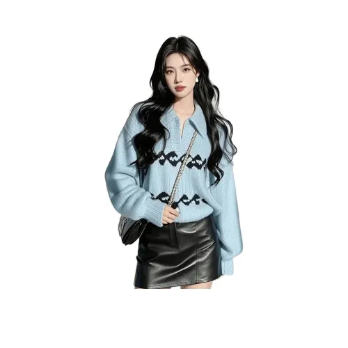 SIXUSICHOU Синий Женский Трикотаж