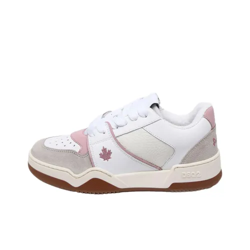 DSQUARED 2 Устойчивые к истиранию низкие кроссовки для скейтбординга Женские Белые Бежевые