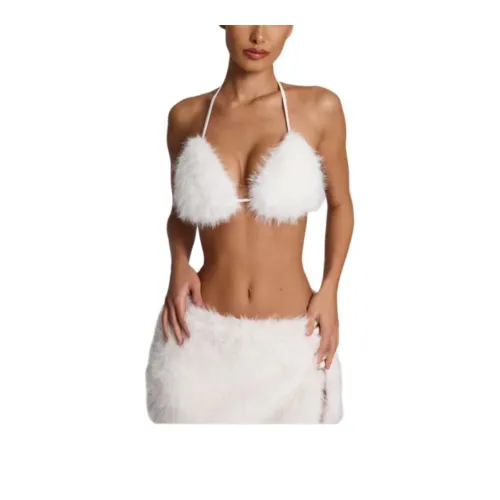 OH POLLY Искусственный мех Треугольник Bralette Бюстгальтер Женские