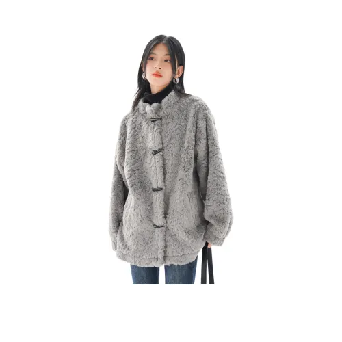 PZHK Серый Женские Бархатные Куртки