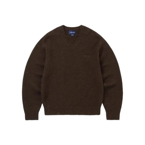 Thisisneverthat FW25 Brushed V-Neck Knit Sweater Brown Sweater Unisex Thisisneverthat FW25 Брушированный V-Neck Вязаный Свитер Коричневый Свитер Унисекс