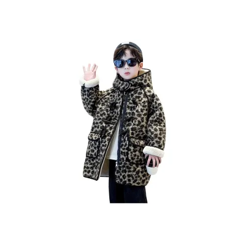 Деревянные дома Леопардовый принт Kids Шерстяные пальто