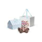 Лиса Персик 35 см (Шерстяное пальто, коробка включена)