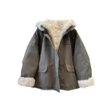 Армейский зеленый хлопковый пуховик