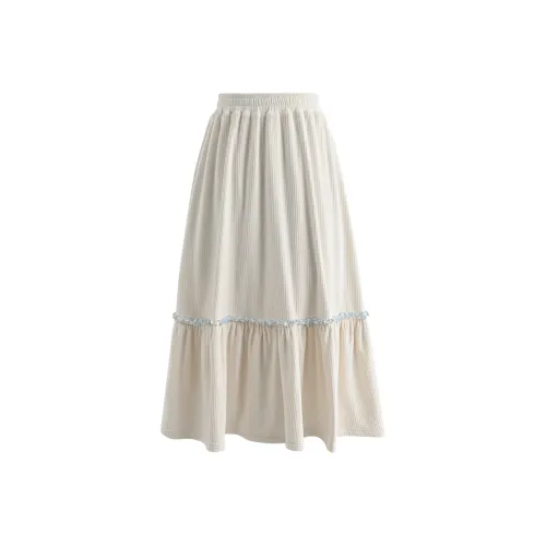 SNBL Белый Женские Повседневные Длинные Юбки