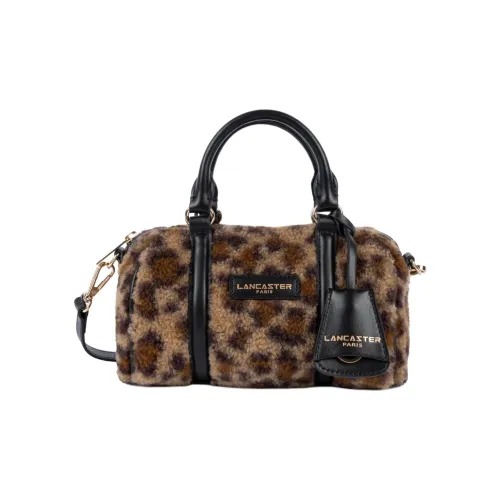 Сумка через плечо Lancaster из натуральной кожи женская с леопардовым принтом коричневого цвета