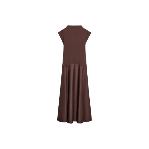 ZARA Темно-коричневые женские платья без рукавов