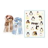PINGU Одеяло Экстра-большое + PINGU Шарф (Пыльно-синий Клетка + Тепло-коричневая Клетка)