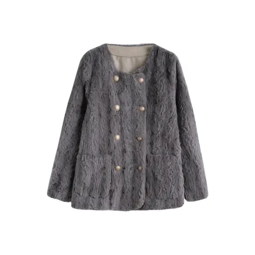 Tonlion Средне-серый Женские Меховые изделия