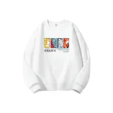 Белый свитшот с круглым вырезом (тонкий) - четыре цвета