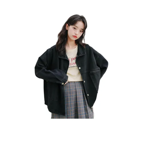 TXGN Черный Женские Джинсовые Куртки