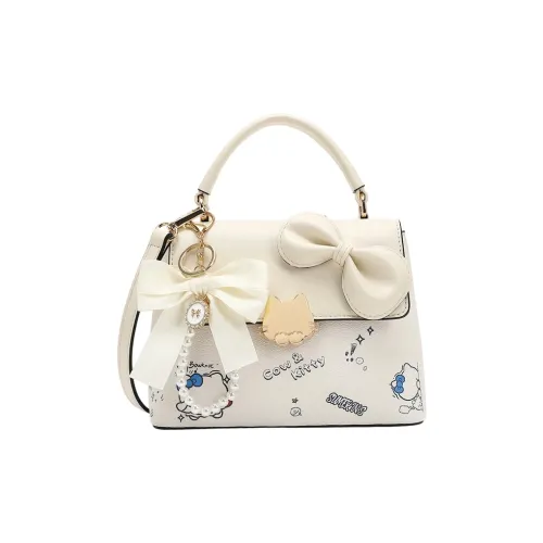 MARKANGARO ПУ (полиуретан) с полиэстером портативная сумка через плечо стандартная женская молочно-белая