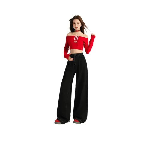 BELOVED STARRY Черные Женские Джинсы