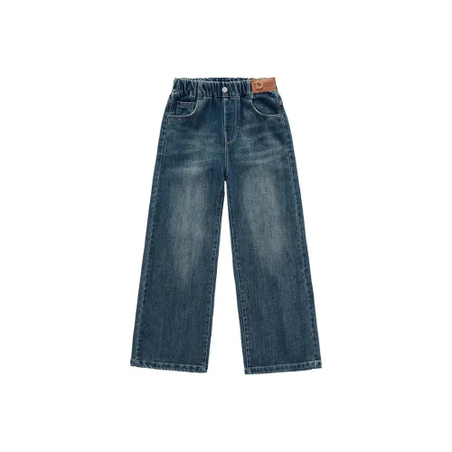 RHOBESAM Tao GU Детская одежда 8857 Обхват талии D Логотип Широкие брюки 3 Синий Kids Джинсы