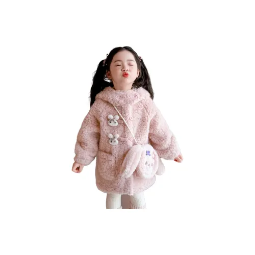 Деревянные дома Розовый Флис с подкладкой Детское Шерстяное пальто