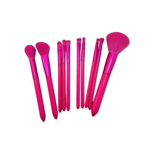 Geanno 10 шт Розово-красный Матовый Шелк Набор кистей для макияжа с Loose Пудра Румяна And Кистями для хайлайтера Инструменты для красоты