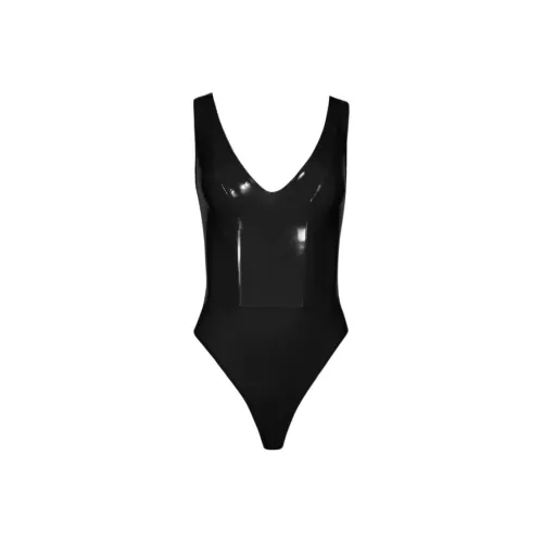 OH POLLY Винил Plunge Шея Комбинезон Bodysuit Женские