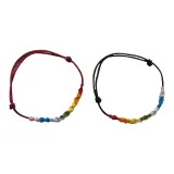 Радужный браслет-шнурок "Удача" - парный