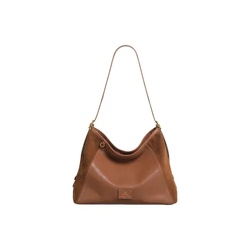 Miao Di Сумка через плечо из коровьей кожи стандартная женская карамельно-коричневый