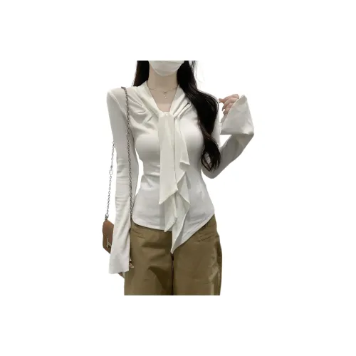 LANGQING Расклешенный рукав T-рубашка Женская