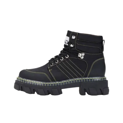 GANNI Короткий Мартин Ботин Женские Черные