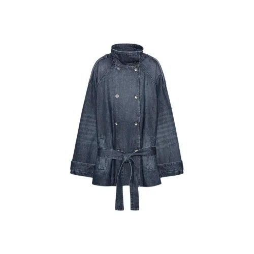 ZARA Trf Морской Синий Женский Тренч