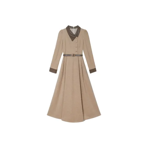 GRAYISMOON Длинное платье с длинными рукавами женское