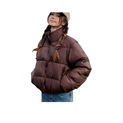 HNUF Коричневый хлопковый пуховик женские пуховики (пуфы)
