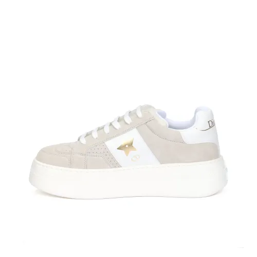 DIOR Star Платформа Обувь Низкие Кроссовки для Скейтбординга Женские Светлый Бежевый