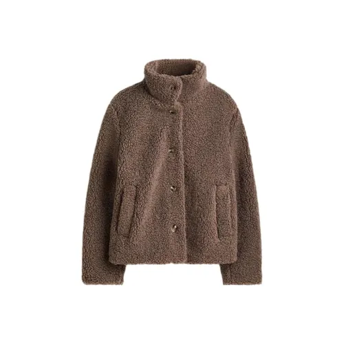 H M Темный бежевый женский бархатный пиджак