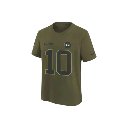 Джордан x NFL T-рубашка Jordan Love Зеленый Bay Packers Salute To Service Детская