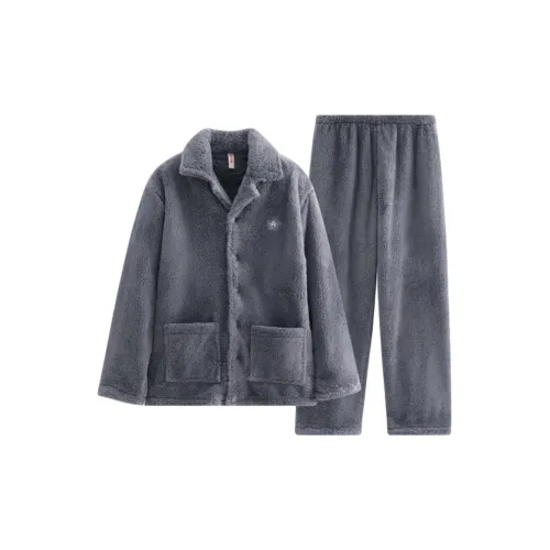 FENTENG FJ26940674 Серый Синий Мужской Пижамный Комплект
