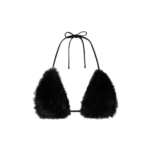 OH POLLY Искусственный мех Треугольник Bralette Бюстгальтер Женские