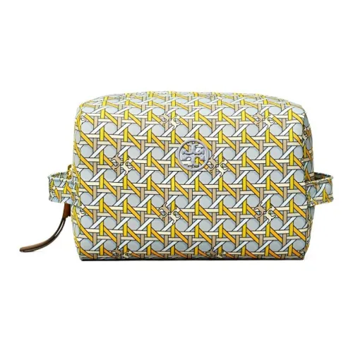 TORY BURCH Piper Нейлон Макияж Клатч Большой Женский Синий