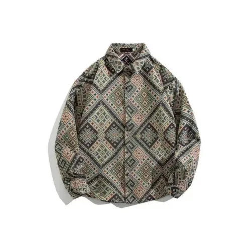 PLQV Зеленые Мужские Рубашки