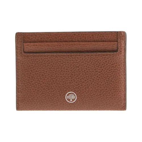Mulberry Зернистая кожа коровы Держатель для карт Маленький Мужской Коричневый