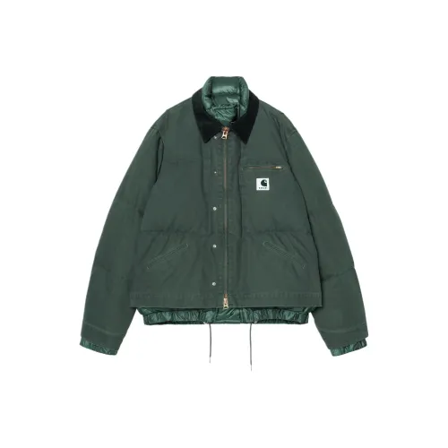 Sacai совместный бренд X Carhartt WIP Fw25 Промытый Утка Пуховая куртка Пуховик Мужской